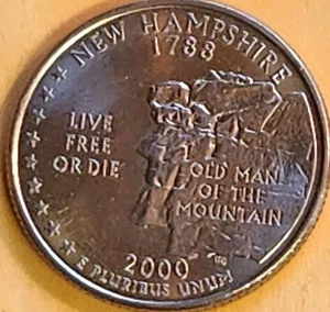 2000-P 25C New Hampshire 50 States Quarter - Picture 1 of 4