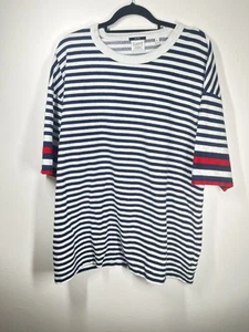 Camiseta de hombre Gant Rough Weather calce relajado a rayas negra/blanca talla 3XL - Imagen 1 de 7
