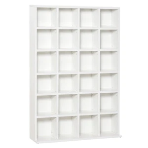 HOMCOM DVD CD Media Storage Rack, Video Display Unit, 89 x 130.5 cm, White - Picture 1 of 11