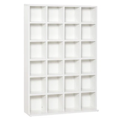 HOMCOM DVD CD Media Storage Rack, Video Display Unit, 89 x 130.5 cm, White - Image 1 of 4