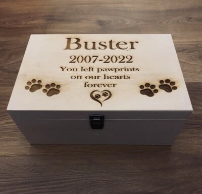Pet  Personalised Paw Print  Keepsake Memory Box - Image 1 of 4