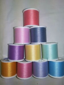 10 Coats & Clark All Purpose Thread~135 Yd~PRETTY COLORS~Pink Orchid Blue~Lot Y