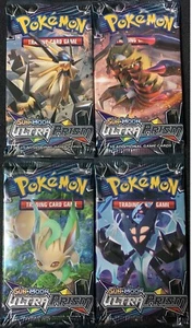 Pokémon (4) Paquetes Sellados Sol y Luna: Ultra Prisma Conjunto Completo de Arte - Imagen 1 de 1