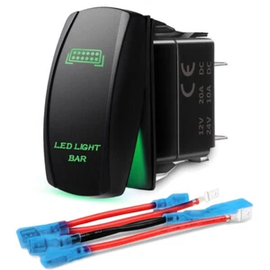 Green LED Light Bar 5pin Rocker Toggle Switch for Car Jeep Truck 12V-24V ON-OFF - Bild 1 von 8