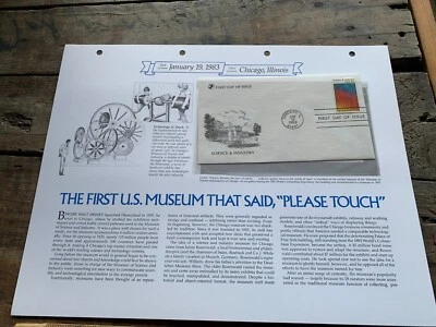 Science & Technology to Touch 1983 First Day Issue Stamp Commemorative Display - Image 1 of 3