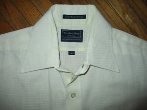 CAMISA DE COLECCIÓN AÑOS 70 80 CREMA JC PENNEY TIENDA PARA HOMBRES Manga Corta Textura Botón Delantero 16 - Imagen 1 de 5