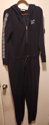 Calvin Klein  Black Women's Size XL Jumpsuit Hoodie Zipper Pockets - Image 1 of 4