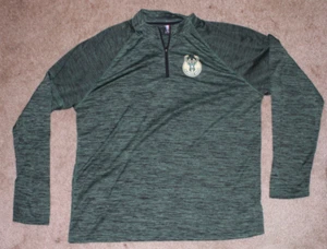 NBA Shirt, Men's Size XX Large, Gray, 1/4 Zip, NBA Milwaukee Bucks Basketball - Picture 1 of 8