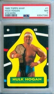1985 Topps HULK HOGAN Sticker Original WWF Trading Card #1 PSA 7 - Picture 1 of 2