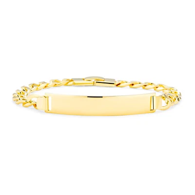 Gold Plated Identification Tag ID Bracelet Lightweight For Wrists - Image 1 of 4