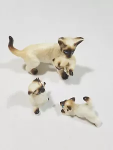 Vtg Family of 4 Bone China Japan Siamese Cat Figurines - Picture 1 of 24