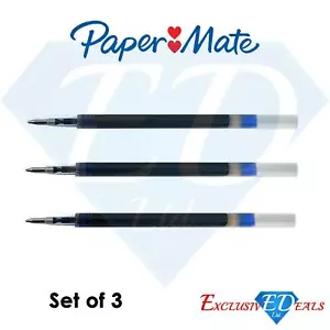 3 x Paper Mate InkJoy Blue Pen Refill 0.7mm Medium Tip Nib - Foto 1 di 1