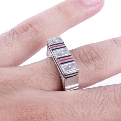 Anillo Tuareg Plata de Ley 925 Hecho a Mano Artesano Vintage Anillo Africano Tribal Foto 1 de 4