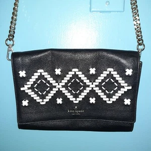 kate spade new york Crossbody, Shoulder Leather Bag - Black and White - Picture 1 of 12