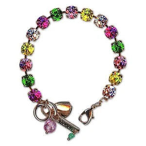 Bracelet by Mariana Woman Beautiful Rose and Peridot Swarovski Crystals - Picture 1 of 7