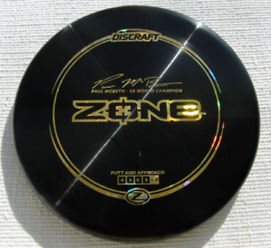 Paul McBeth Discraft 5X Z Zone -  - BBD Jet Black Dye Gold Stamp OOP Flat 175G
