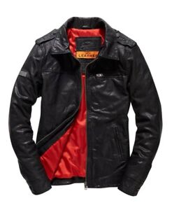 Superdry | HERO BENJAMIN | Leather Jacket | Black | Medium  UK38 EU48 US38 | HB2