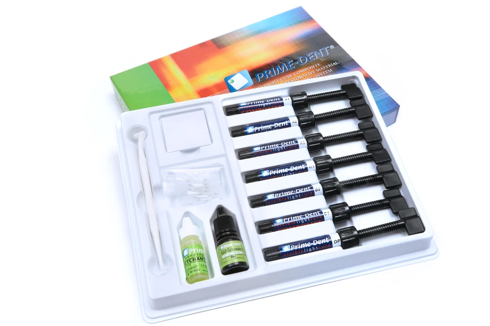 Комплект из 7 гибридных композитных шприцев Prime Dent Visible Light Cure - Изображение 1 из 3