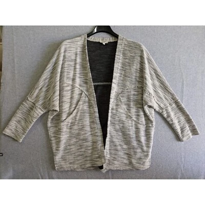 Umgee Sweater Women's Large Gray Cardigan USA Made Knit Open Front Pockets - Image 1 of 4