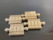 Thomas Wooden Railway 2" Male Track Pieces Straight Lot of 4