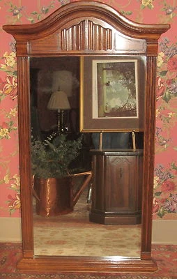 Espejo Ethan Allen Royal Charter roble lino plegable rectangular capó superior 16 5010  Foto 1 de 4