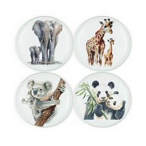 Juego de 4 montañas rusas de animales de safari - Regalo de vidrio redondo para amantes de los animales - Imagen 1 de 1