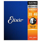 Elixir #12052 Electric Guitar Strings Nanoweb Nickel Plated Steel 10-46 Light