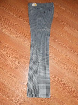 Hombres/Mujeres Años 70 Verdadero Vintage H Bar C Ropa de Rancho Pestaña A Cuadros Negro Blanco 29x38 Foto 1 de 3