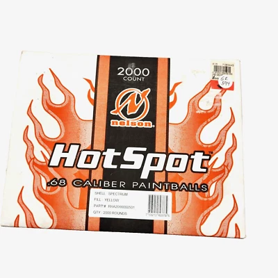 Paintballs 2000 Runden Vintage Nelson Hot Spot 0,68 cal gelb RAR Familienspiel - Bild 1 von 4