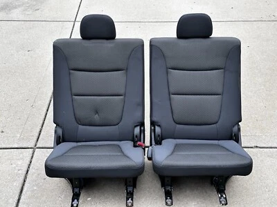 2011-2013 Kia Sorento OEM Full Black Faux Leather Rear 3rd Row Seats Pair - Image 1 of 4