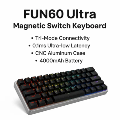 Akko MonsGeek FUN60 Ultra 60% Magnetic Gaming Keyboard 0.01mm RT 8K Polling Rate - Image 1 of 4