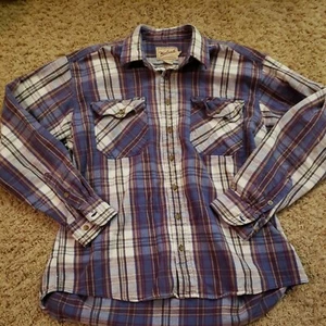 Woolrich Button Down Shirt Men's Sz L, Plaid Collared Long Sleeve - Picture 1 of 5