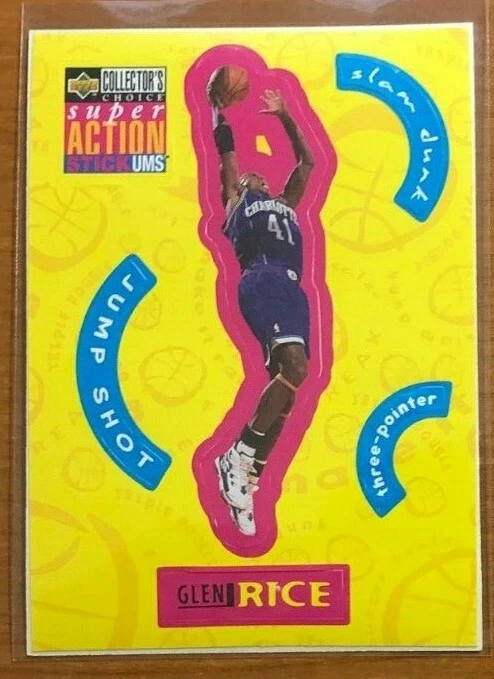 1996-97 Collector's Choice GLEN RICE Stick Ums #S3 Hornets