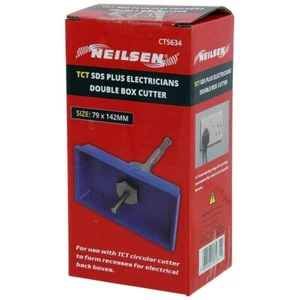 TCT SDS Plus Electricians Square Box Cutter 4 Double Socket Back Box 79 X 142MM - Picture 1 of 3
