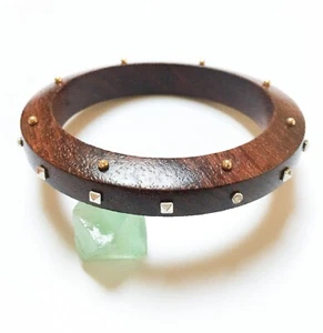 NEW SILPADA Wood Sterling Studded Bangle B3303 Bracelet 8” NEW SILPADA - Picture 1 of 4