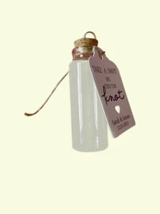 50X 30ml Glass Bottle with Cork & Personalised Tag We Tied the Knot Take a Shot - Picture 1 of 10