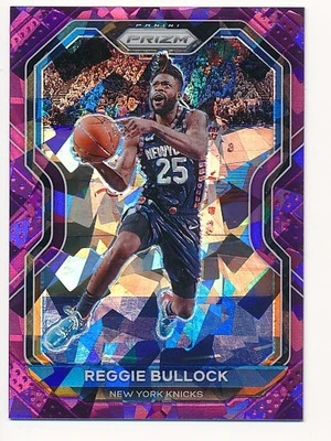 REGGIE BULLOCK 2020-21 PANINI PRIZM PURPLE CRACKED ICE #90 SP KNICKS #065/175 - Image 1 of 2