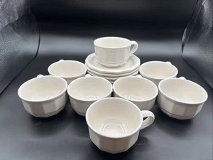 PFALTZGRAFF HERITAGE White SET OF 7 COFFEE /TEA CUPS/MUGS & SAUCERS USA - Picture 1 of 7