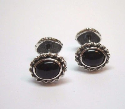 COLECCIÓN DE ARTISTAS DE SCOTT KAY GEMELOS DE ÓNIX CABACHÓN DE PLATA ESTERLINA 925  Foto 1 de 4