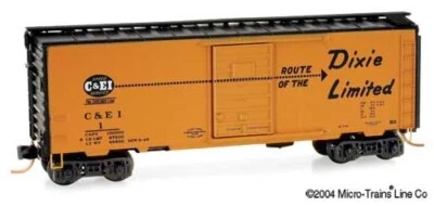 N-SCALE 40' PS-1 BOXCAR "Chicago & Eastern Illinois" #1   MicroTrains 020701 NEW - Image 1 of 4