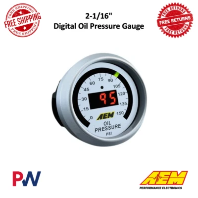 AEM Electronics 30-4407 | 2-1/16" Digital Oil Pressure Display Gauge | 0-150PSI - Image 1 of 4