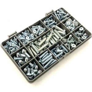 260 VERSCHIEDENE STÜCK ZINKBESCHICHTET M4 M5 M6 METRISCHE STECKSCHLÜSSEL SENKSCHRAUBEN KIT - Bild 1 von 2