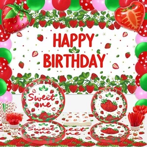 221 Pack Strawberry Birthday Decorations Berry First Strawberry-1-s - Picture 1 of 9