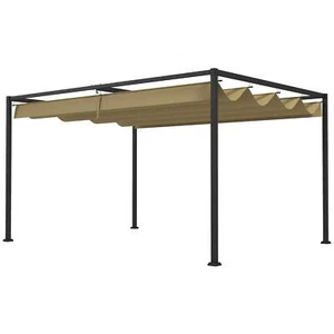 Pérgola metálica 3x2m con techo retráctil, gazebo de jardín toldo refugio para exteriores - Imagen 1 de 6
