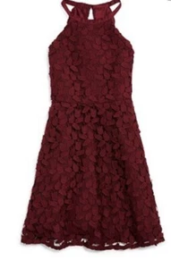 Bardot Junior Girls' High-Neck Leaf-Lace Dress Size 14 - Picture 1 of 4