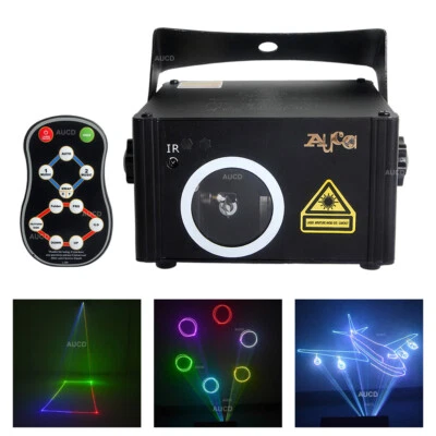 SD Card Animation Scan IR Remote RGB Laser Projector DMX DJ Disco Stage Lighting - Image 1 of 4