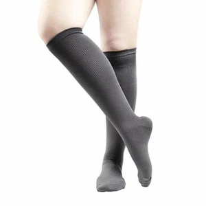 1 Pair Grey Sm/Med Graduated Compression Socks Support Stockings Men's Women's - Picture 1 of 1