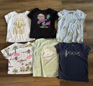Lot of 6 Girl's Short Sleeve Shirts - Zara, Old Navy, Cat & Jack Size S (6-7) - Picture 1 of 13