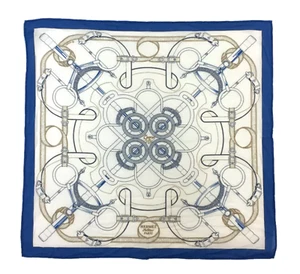 New HERMES "Eperon D’or" Golden Spur Petit Carre 100% Silk Scarf 16" 40cm France - Picture 1 of 8