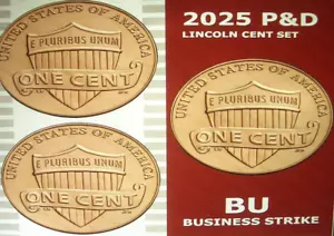 2025 P&D Lincoln Shield 2 Coin Set Gem Quality /Last Year Of Production - Picture 1 of 6